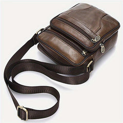 Men's Vertical Crossbody Chest Bag PU Leather Sling Bag