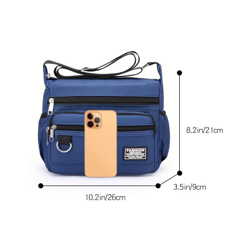 Men's Nylon Crossbody Large Capacity Travel Shoulder Bag