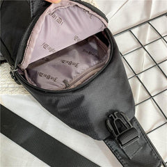 Men's Chest Bag USB Charging Port Nylon Shoulder Bag Waterproof
