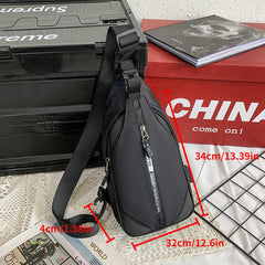 Men's Chest Bag USB Charging Port Nylon Shoulder Bag Waterproof