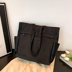 Preppy Minimalism Shoulder Bag for School Office Business Trip