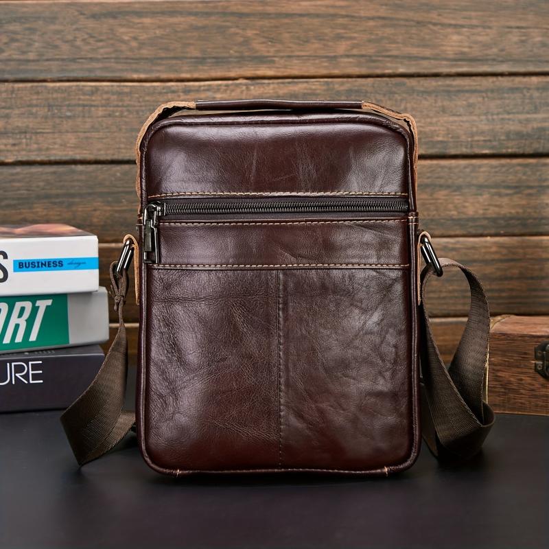 Leather Men's Shoulder Bag Casual Retro Style