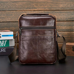 Leather Men's Shoulder Bag Casual Retro Style