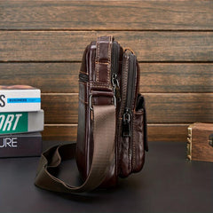 Leather Men's Shoulder Bag Casual Retro Style