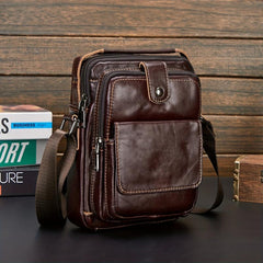 Leather Men's Shoulder Bag Casual Retro Style