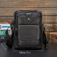 Leather Men's Shoulder Bag Casual Retro Style