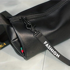 Men's PU Leather Large Capacity Messenger Bag Casual Bucket Bag Shoulder Bag