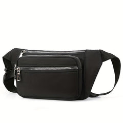Canvas Shoulder Bag Zipper Crossbody Bag Multifunctional Waist Bag