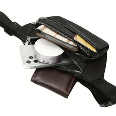 Canvas Shoulder Bag Zipper Crossbody Bag Multifunctional Waist Bag