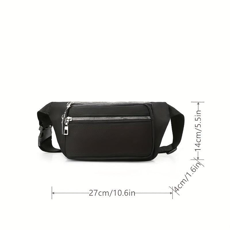 Canvas Shoulder Bag Zipper Crossbody Bag Multifunctional Waist Bag