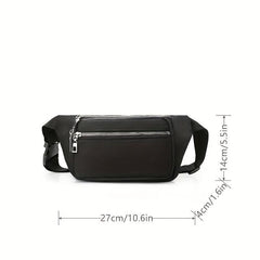 Canvas Shoulder Bag Zipper Crossbody Bag Multifunctional Waist Bag