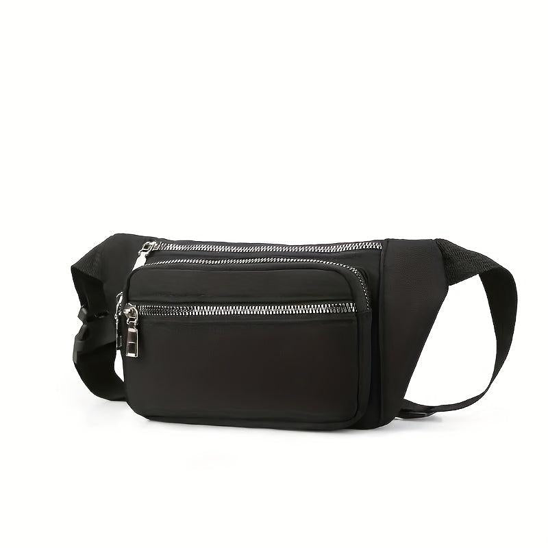 Canvas Shoulder Bag Zipper Crossbody Bag Multifunctional Waist Bag