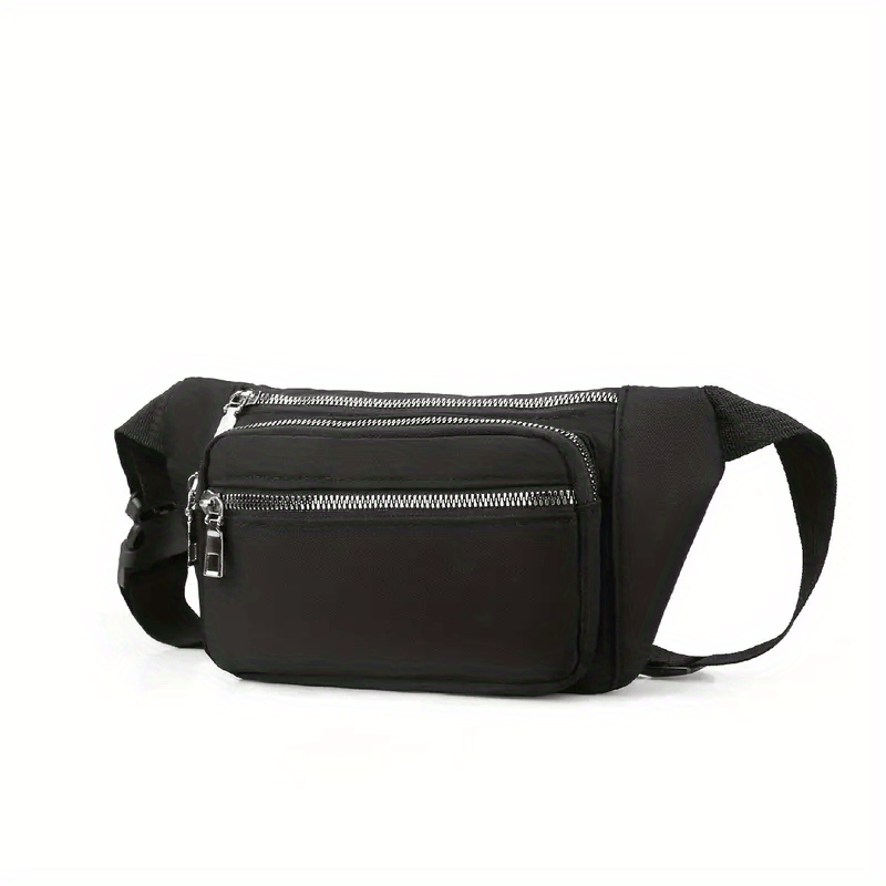 Canvas Shoulder Bag Zipper Crossbody Bag Multifunctional Waist Bag