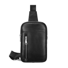 Men's Leather Small Crossbody Sling Bag for Travel Hiking