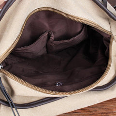 Men's Canvas Crossbody Bag Middle School Backpack Casual Single Shoulder Bag