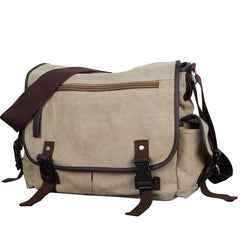 Men's Canvas Crossbody Bag Middle School Backpack Casual Single Shoulder Bag
