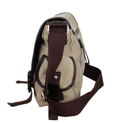 Men's Canvas Crossbody Bag Middle School Backpack Casual Single Shoulder Bag