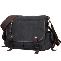 Men's Canvas Crossbody Bag Middle School Backpack Casual Single Shoulder Bag