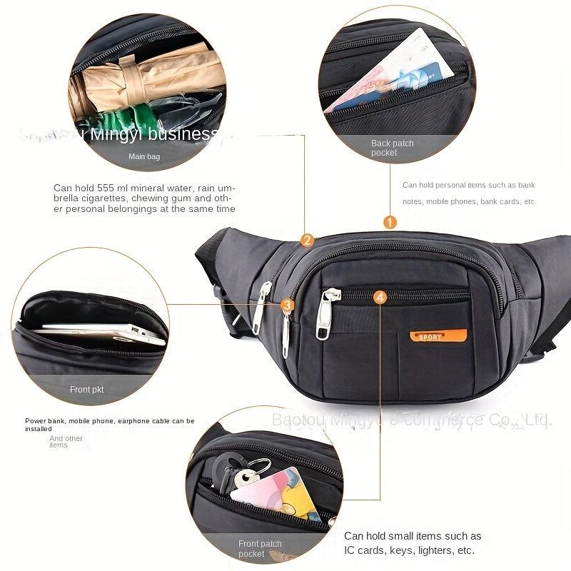 Men's Nylon Cross Body Bag for Cycling Running