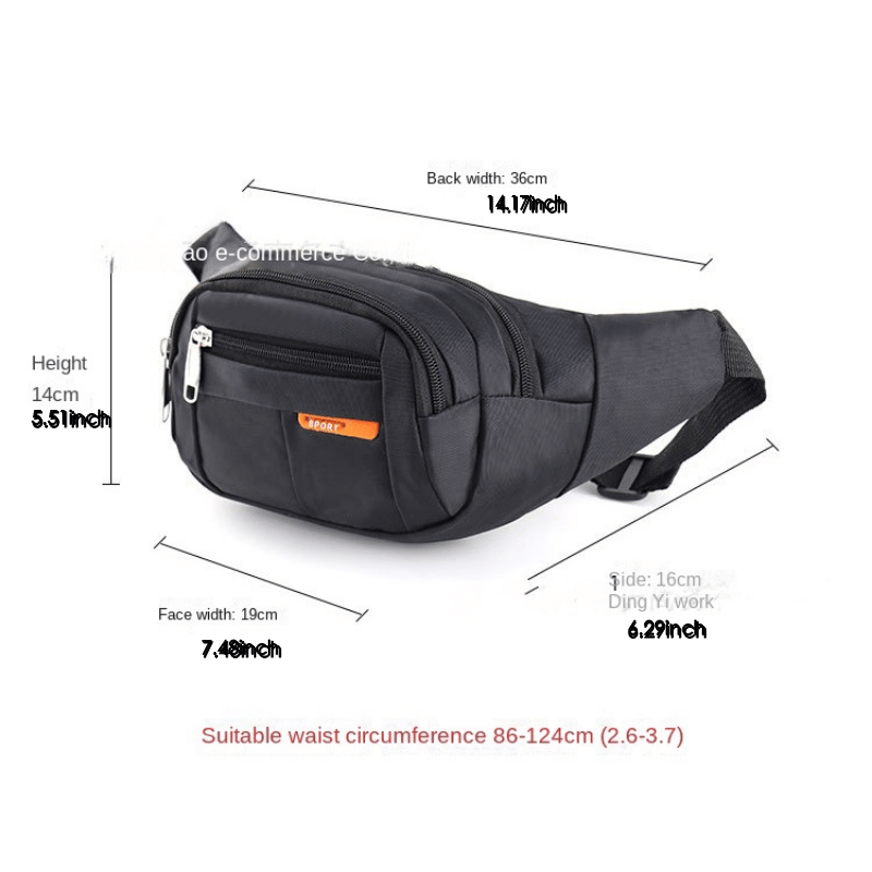 Men's Nylon Cross Body Bag for Cycling Running