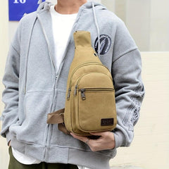 Men's Versatile Chest Bag Casual Small Phone Bag With Earphone Hole