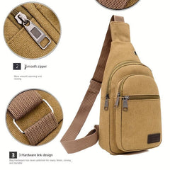 Men's Versatile Chest Bag Casual Small Phone Bag With Earphone Hole