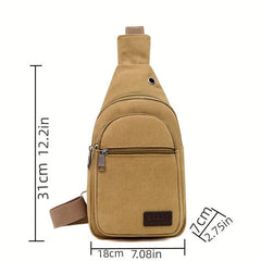 Men's Versatile Chest Bag Casual Small Phone Bag With Earphone Hole