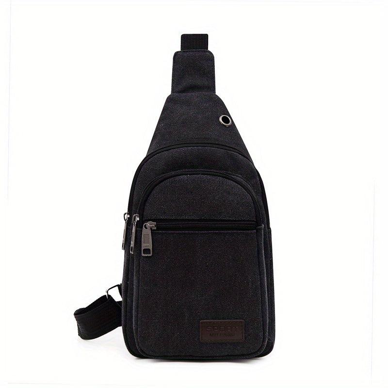 Men's Versatile Chest Bag Casual Small Phone Bag With Earphone Hole