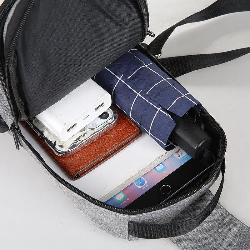 Men's Contrast Chest Bag Large Capacity Crossbody Bag Business Casual Travel