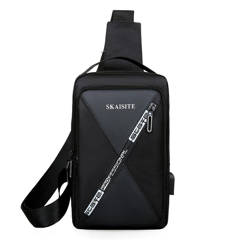 Men's Contrast Chest Bag Large Capacity Crossbody Bag Business Casual Travel