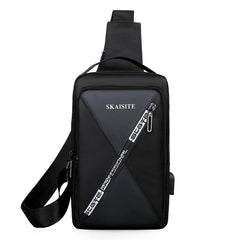 Men's Contrast Chest Bag Large Capacity Crossbody Bag Business Casual Travel