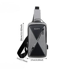Men's Contrast Chest Bag Large Capacity Crossbody Bag Business Casual Travel