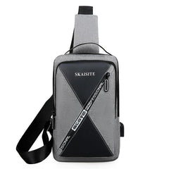 Men's Contrast Chest Bag Large Capacity Crossbody Bag Business Casual Travel
