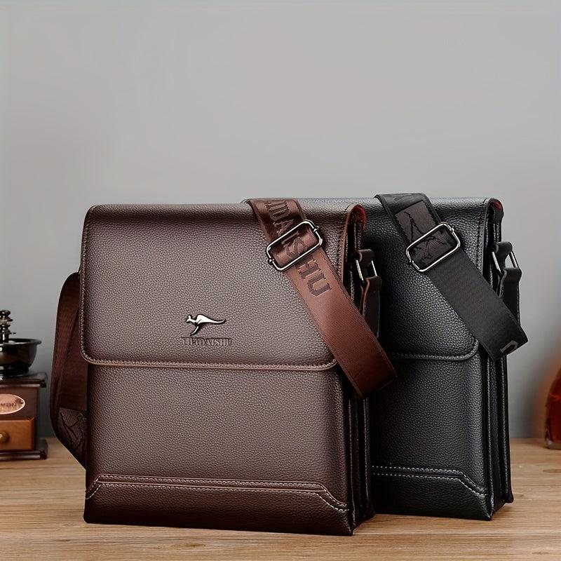 Men's Soft Leather Shoulder Bag Large Capacity