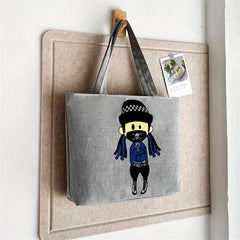 Portable Printed Canvas Tote Bag Handbag Casual Shopping Bag