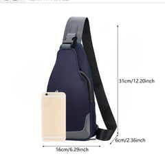 Men's Outdoor Crossbody Bag USB Charging Lightweight Shoulder Bag