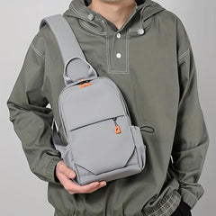 Men's Chest Bag with Earphone Hole Travel Work Sling Bag