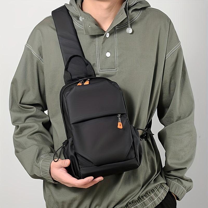 Men's Chest Bag with Earphone Hole Travel Work Sling Bag