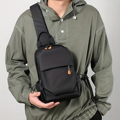 Men's Chest Bag with Earphone Hole Travel Work Sling Bag