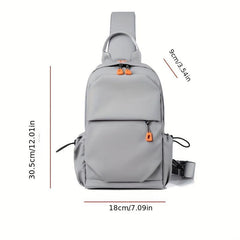 Men's Chest Bag with Earphone Hole Travel Work Sling Bag
