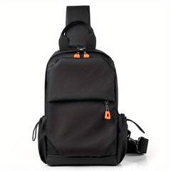 Men's Chest Bag with Earphone Hole Travel Work Sling Bag