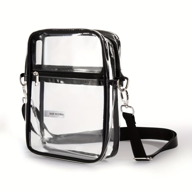 Stadium Approved Clear Crossbody Bag for Concerts Events with Adjustable Strap
