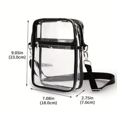 Stadium Approved Clear Crossbody Bag for Concerts Events with Adjustable Strap