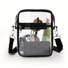 Stadium Approved Clear Crossbody Bag for Concerts Events with Adjustable Strap