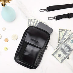 Lapinchen Leather Crossbody Wallet Messenger Bag for Men and Women
