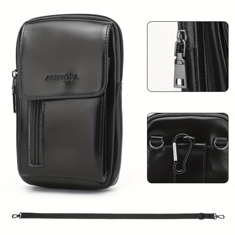 Lapinchen Leather Crossbody Wallet Messenger Bag for Men and Women