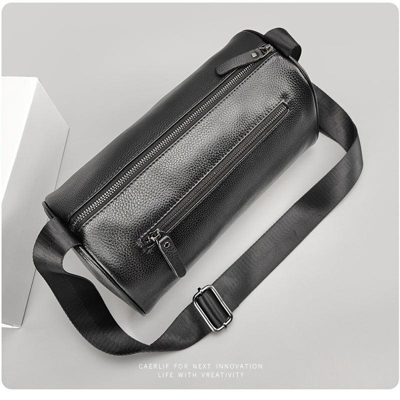 Leather Men's Messenger Bag Shoulder Bag Large Capacity Leather Sports Travel