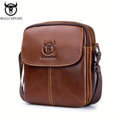 BULLCAPTAIN Large Capacity Leather Crossbody Bag