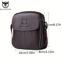 BULLCAPTAIN Large Capacity Leather Crossbody Bag