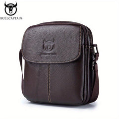 BULLCAPTAIN Large Capacity Leather Crossbody Bag